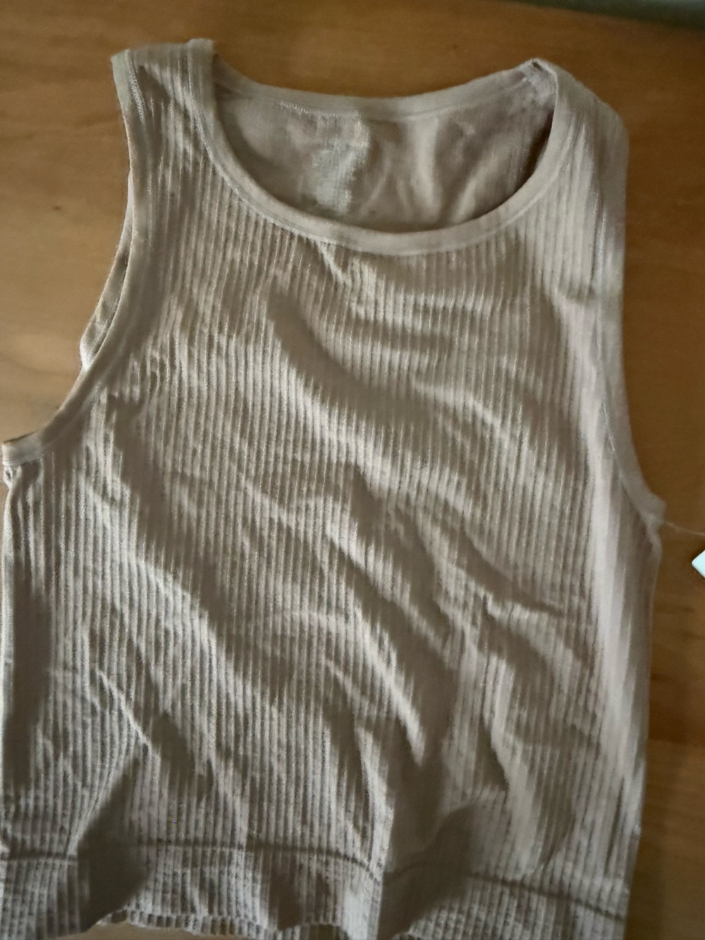 Anthropologie Ribbed Tank Top - Light Taupe